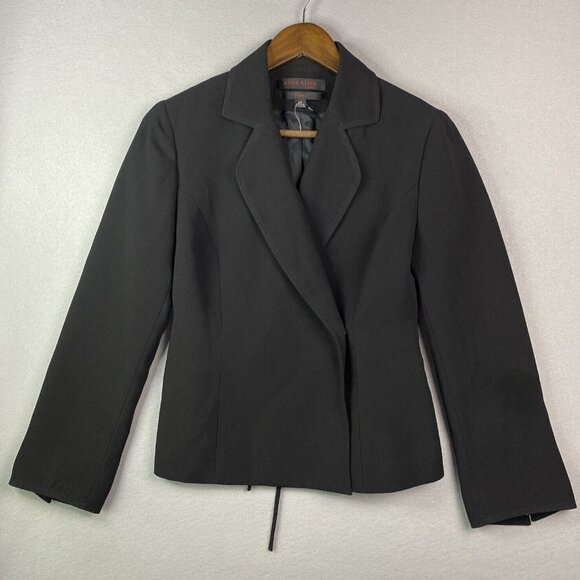 Anne Klein Womens Size 2P Black Open-front Topper Blazer Jacket Top New Business - Picture 1 of 13